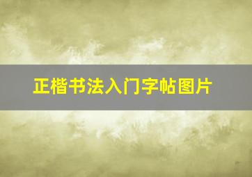 正楷书法入门字帖图片