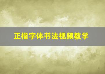 正楷字体书法视频教学