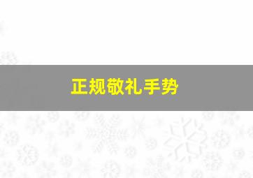 正规敬礼手势