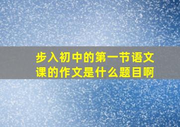 步入初中的第一节语文课的作文是什么题目啊