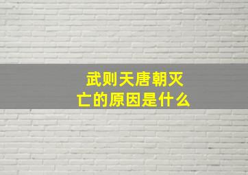 武则天唐朝灭亡的原因是什么