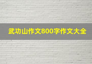 武功山作文800字作文大全