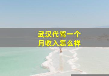 武汉代驾一个月收入怎么样