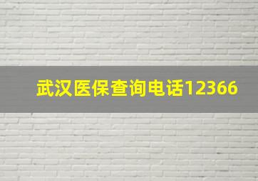 武汉医保查询电话12366