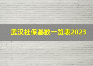 武汉社保基数一览表2023