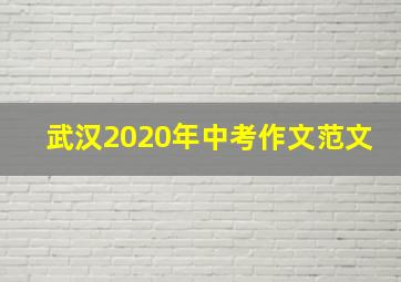 武汉2020年中考作文范文