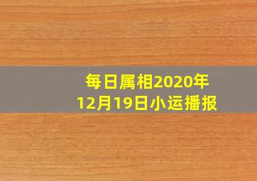 每日属相2020年12月19日小运播报