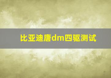 比亚迪唐dm四驱测试