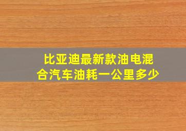 比亚迪最新款油电混合汽车油耗一公里多少