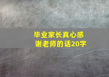 毕业家长真心感谢老师的话20字