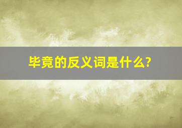 毕竟的反义词是什么?