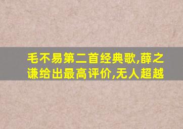 毛不易第二首经典歌,薛之谦给出最高评价,无人超越