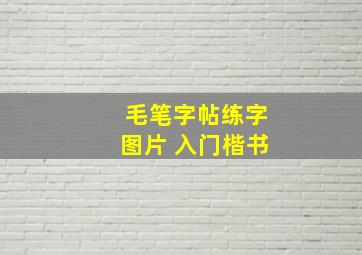 毛笔字帖练字图片 入门楷书