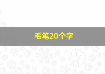 毛笔20个字