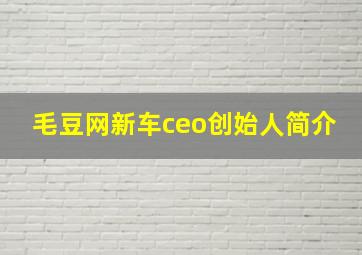 毛豆网新车ceo创始人简介