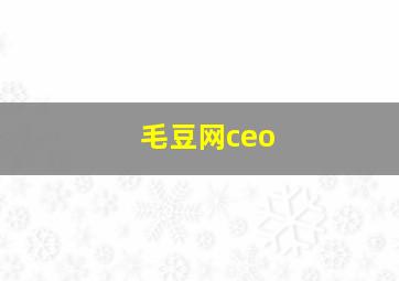 毛豆网ceo