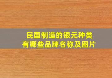 民国制造的银元种类有哪些品牌名称及图片