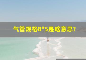 气管规格8*5是啥意思?