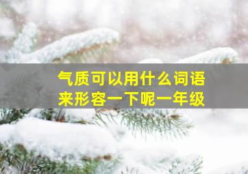 气质可以用什么词语来形容一下呢一年级