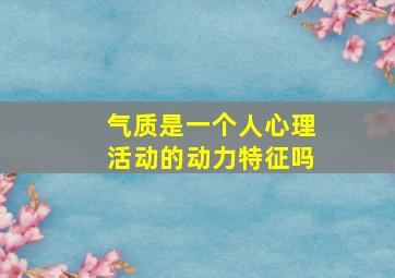 气质是一个人心理活动的动力特征吗