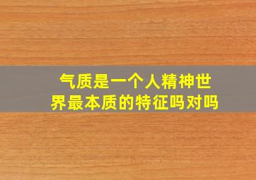 气质是一个人精神世界最本质的特征吗对吗