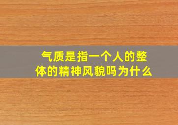 气质是指一个人的整体的精神风貌吗为什么