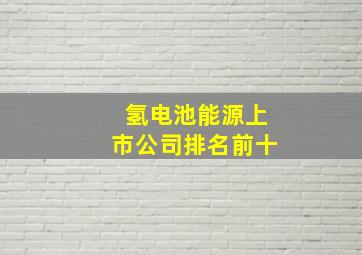 氢电池能源上市公司排名前十