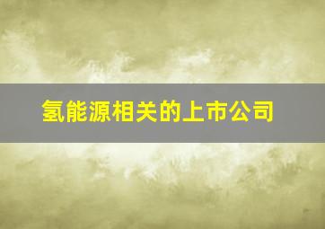 氢能源相关的上市公司