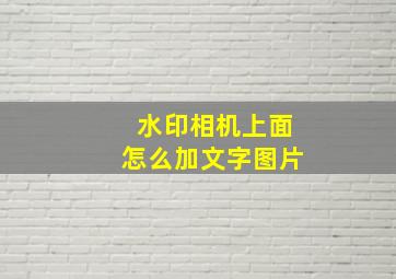 水印相机上面怎么加文字图片