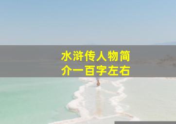 水浒传人物简介一百字左右