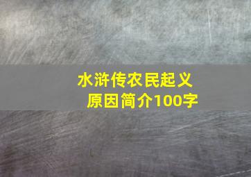 水浒传农民起义原因简介100字