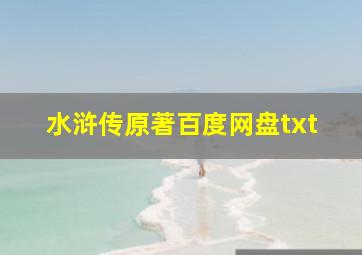 水浒传原著百度网盘txt