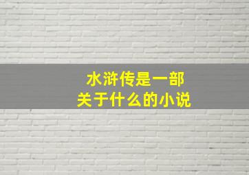 水浒传是一部关于什么的小说