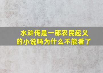 水浒传是一部农民起义的小说吗为什么不能看了