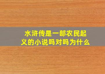 水浒传是一部农民起义的小说吗对吗为什么