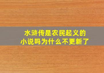 水浒传是农民起义的小说吗为什么不更新了