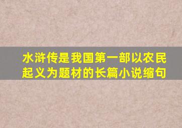 水浒传是我国第一部以农民起义为题材的长篇小说缩句