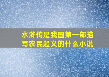 水浒传是我国第一部描写农民起义的什么小说