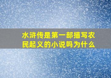 水浒传是第一部描写农民起义的小说吗为什么