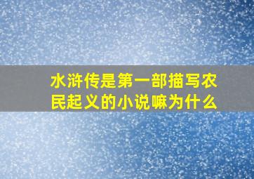 水浒传是第一部描写农民起义的小说嘛为什么