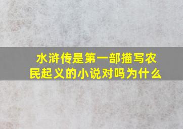 水浒传是第一部描写农民起义的小说对吗为什么