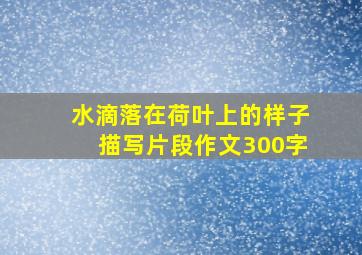 水滴落在荷叶上的样子描写片段作文300字