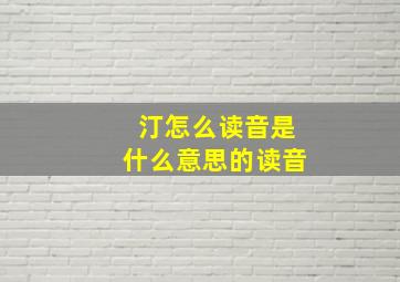 汀怎么读音是什么意思的读音