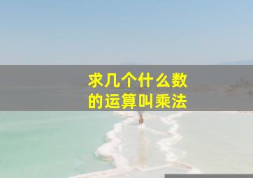 求几个什么数的运算叫乘法