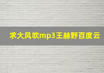 求大风吹mp3王赫野百度云