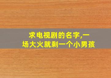 求电视剧的名字,一场大火就剩一个小男孩