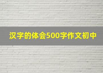 汉字的体会500字作文初中