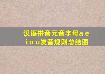 汉语拼音元音字母a e i o u发音规则总结图