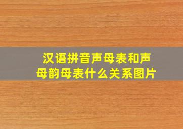 汉语拼音声母表和声母韵母表什么关系图片