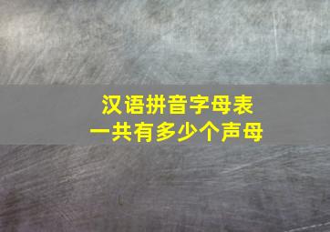 汉语拼音字母表一共有多少个声母